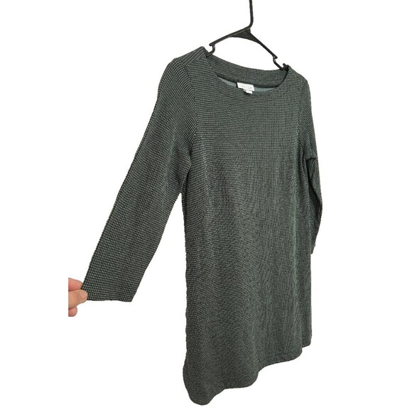 Women's J Jill XS Green Black Geometric Tunic Top Stretch Ponte 3/4 Sleeve - Picture 3 of 8